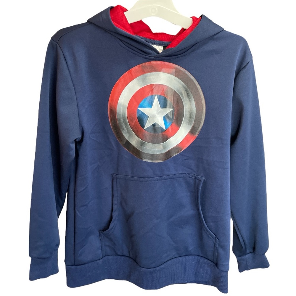 Kids Blue Captain America Marvel Hoodie size 10-12